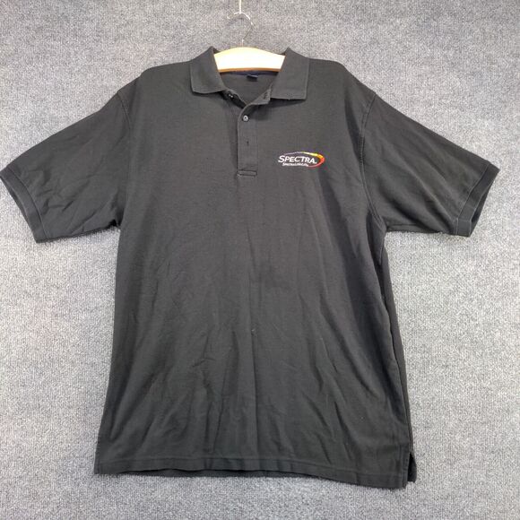 Port Authority Men's Spectra Logic Polo Shirt Black Large Poly Blend - Picture 2 of 14